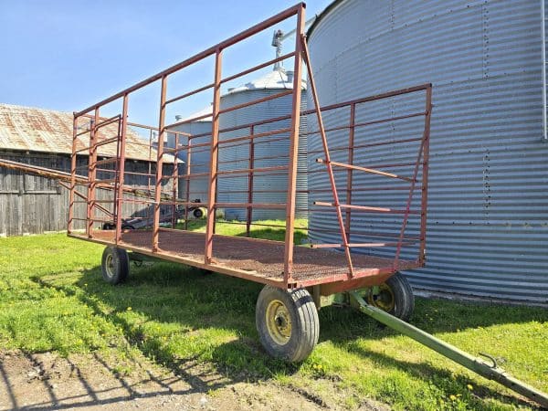 Voiture à ridelle 20 pi roues plate-forme et ridelles en acier wagon 4 roues -Stock#d9500c