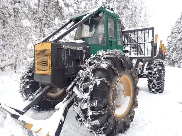 Porteur forestier Timberjack 230A 1987 avec chargeuse Kelsa 314 2024