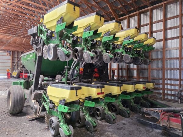 John Deere 12-row Stack Fold Planter, 2023 unit, with LADS 6000 box (2010), and rear applicator - Year: 2023 - Stock# d11283a