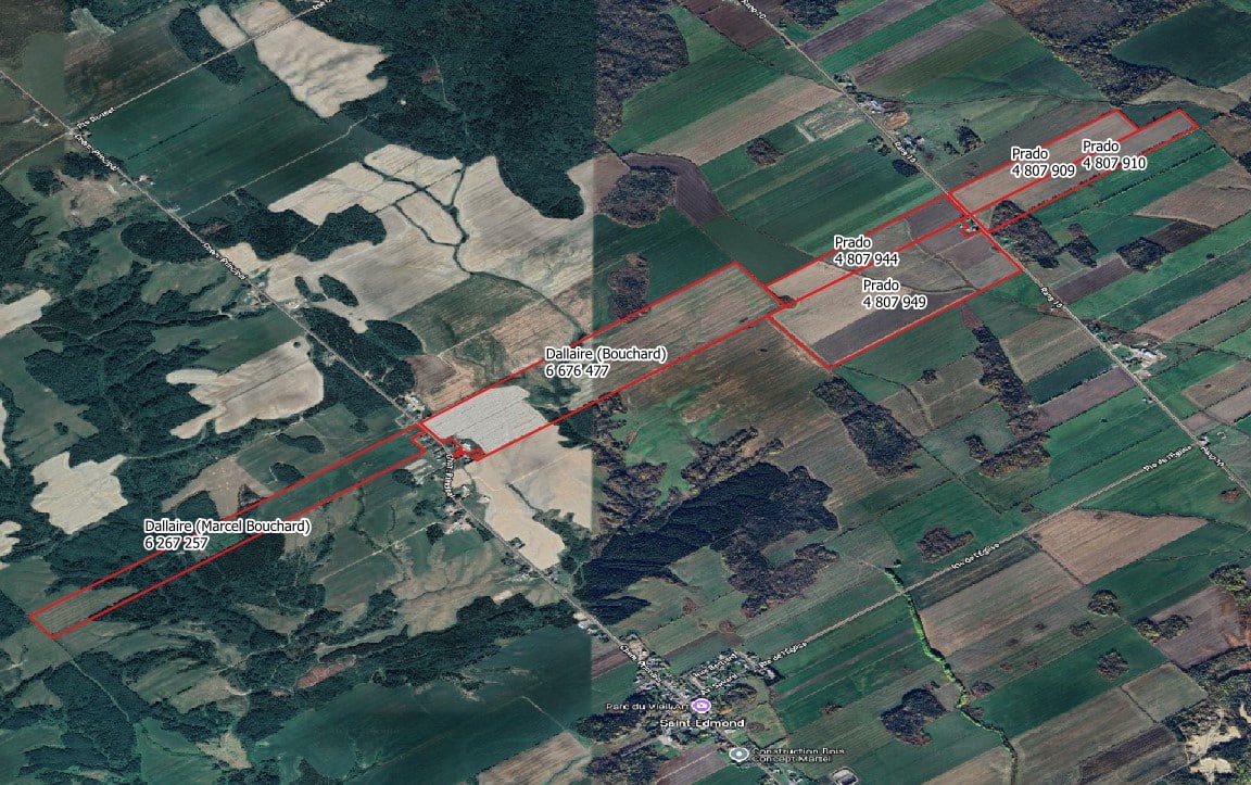 Terre à VENDRE - Municipalité de St-Edmond-les-Plaines - 161 acres cultivables nivelés et drainés - Stock#d11234d