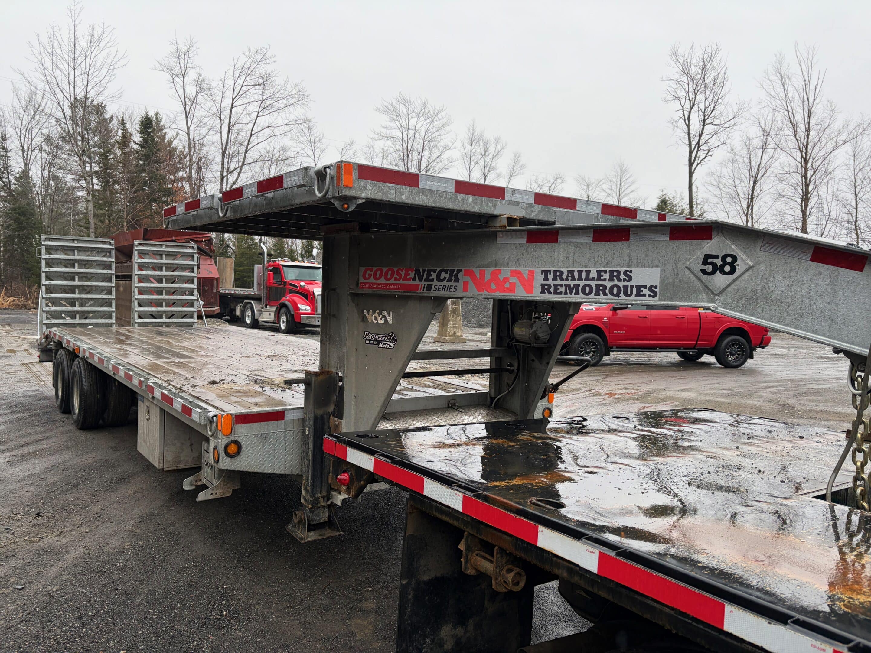 Remorque Gooseneck N&N Galvanisé 2 essieux 12.000 lbs 22pi plateforme+5pi rampes-Année:2019-Stock#E1366E/11331 – Image 5